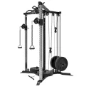 Pacchetto Athéna: puleggia tutto in 1 a dischi, ganci a J, barre di sicurezza, Dips, supporto rowing T-bar e supporto gambe
