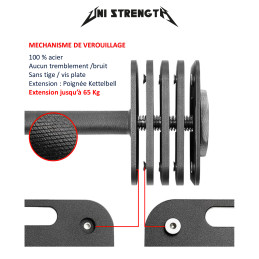 Manubri Regolabili | Coppia 4 a 36 kg | 100 % Acciaio | Regolazione a incrementi di 2 kg