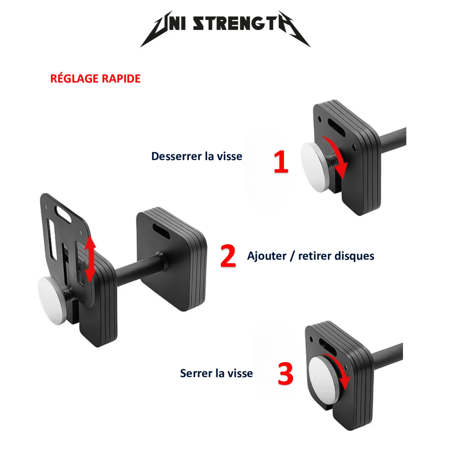 Pack Haltères Réglables 100 % Acier, 4 à 45 kg + Support + Kettlebell - vue 9