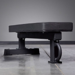 UF Power flat weight bench, black, 30 cm pad, three-quarter view