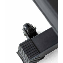 UF Power flat weight bench, black, 30 cm pad, three-quarter view