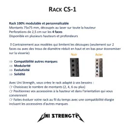 CS-1 4 montanti 204 cm + 4 montanti 76 cm + logo + barra per trazioni dritta + cinghia di sicurezza 76 cm + J-cups