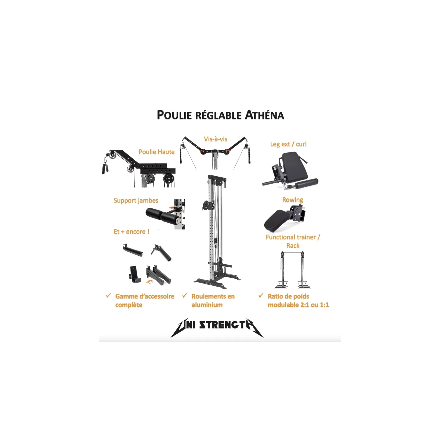 UF Adjustable Pulley Athéna | Plate Loaded - view 2