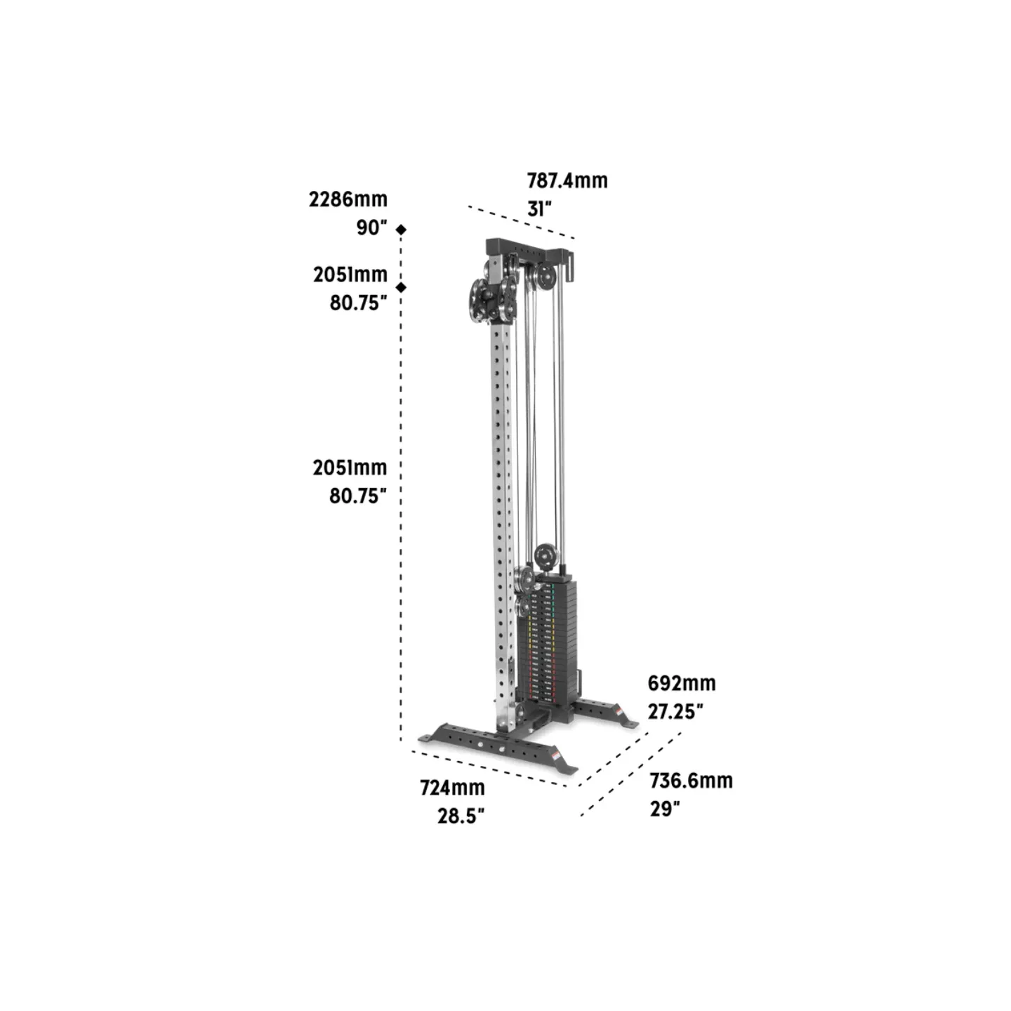 Puleggia regolabile Athéna | Stack pesi 95 kg - vista 3