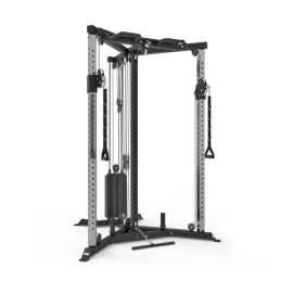 Pack Athéna: All-in-One-Kabelzug mit Gewichtsblock, J-Haken, Sicherungen, Dips, T-Bar-Ruderstütze und Beinhalter