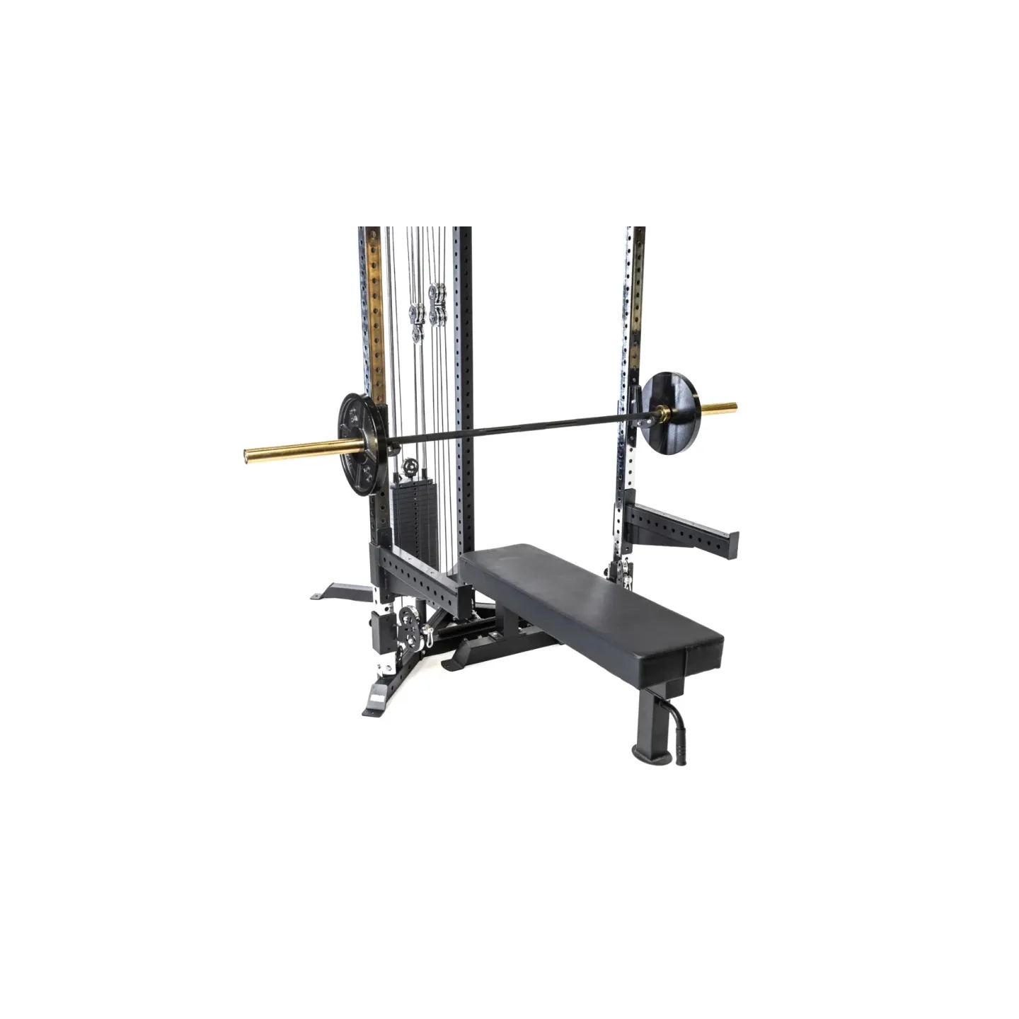 Pack Athéna : poulie tout en 1 stack de poids, crochets en J, sécurités, Dips, support rowing T-bar et jambes - vue 3