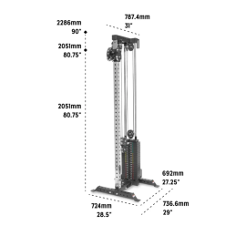 Pack Rack Athéna : poulie + stack de poids 95kg, vis à vis, support jambes et montant