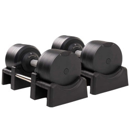Mancuernas regulables negras 41,5 kg - Par - pasos de 1,5 kg
