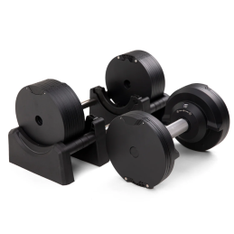 Haltères Réglables Noirs 41,5 kg - Paire - Paliers 1,5 kg