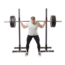 Chandelles de musculation Athéna 300 kg, paire de squat stands en acier 60 x 60 mm