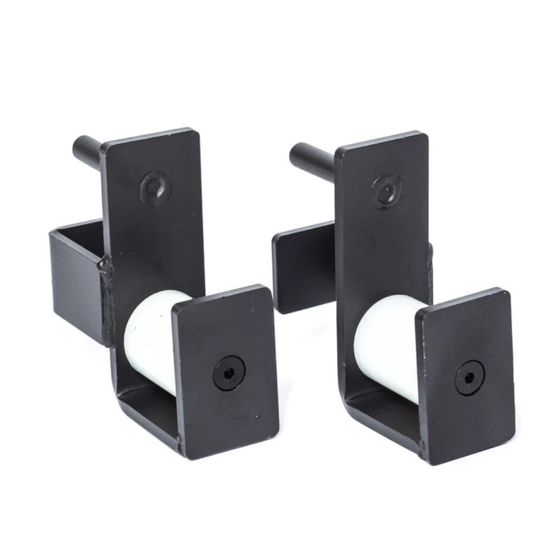 Coppia di J-cups roller Athéna 300 kg con rulli in nylon per rack 60 x 60 mm
