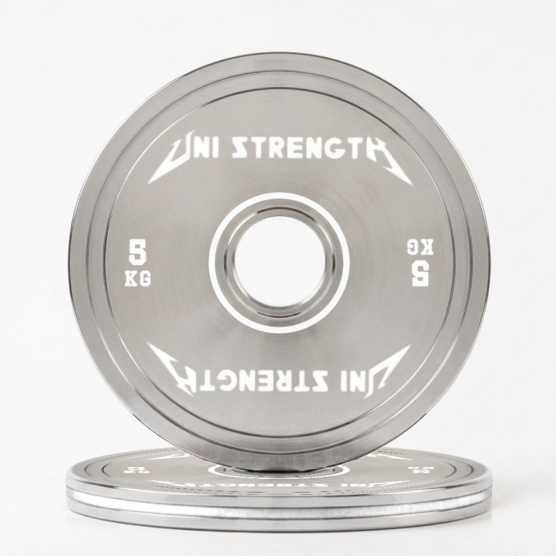 UF calibrated chrome plate 25 kg, angled view