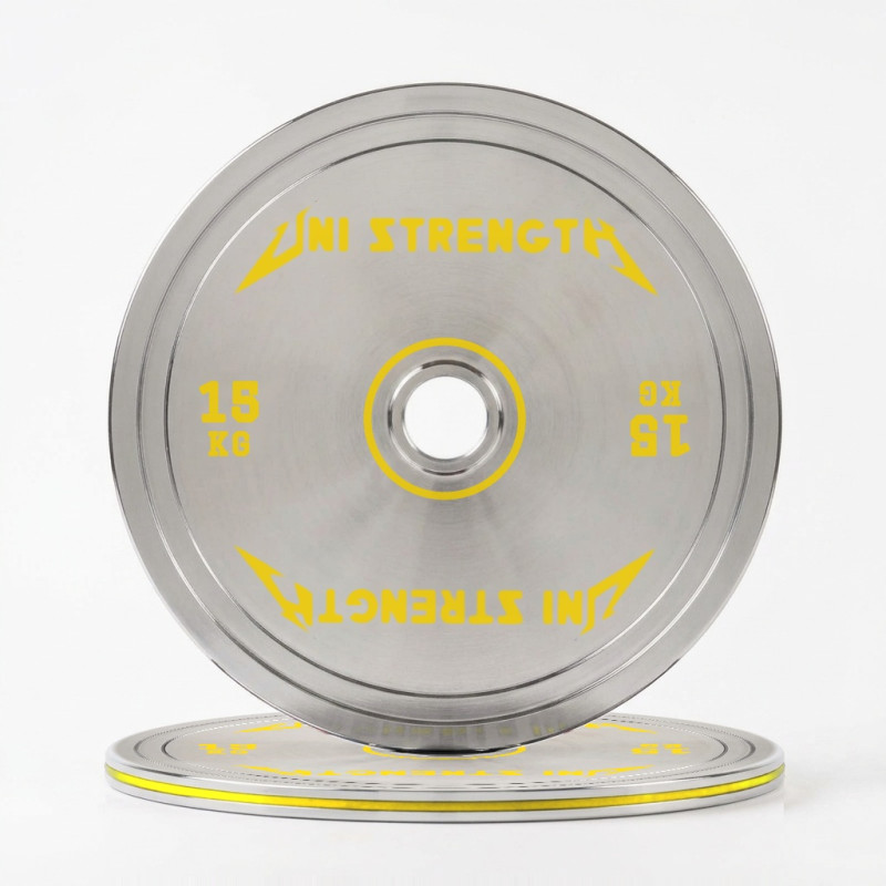 UF disque calibré chromé 25 kg, vue en angle