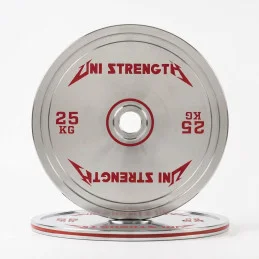 UF disque calibré chromé 25 kg, vue en angle