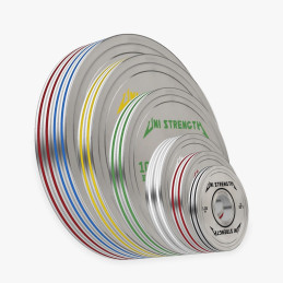 Set 157,5 kg dischi calibrati cromati UF, tutti i dischi in scala