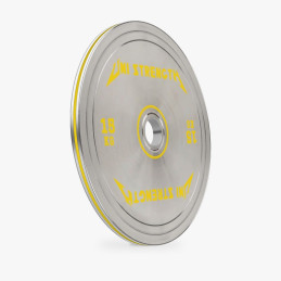 Set 257,5 kg discos calibrados cromados UF, todos los discos a escala