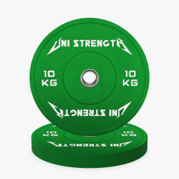 Bumper plate colour 25 kg, angled view
