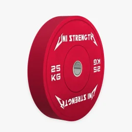 Bumper plate couleur 25 kg, vue en angle