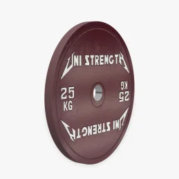 Uni Strength UF 25 kg red calibrated plate, 55° view