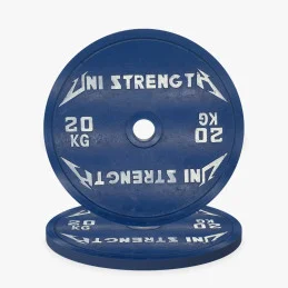 Disque calibré UF 25 kg rouge Uni Strength, vue à 55°