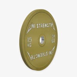 Disque calibré UF 25 kg rouge Uni Strength, vue à 55°