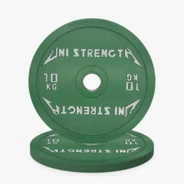 Disque calibré UF 25 kg rouge Uni Strength, vue à 55°