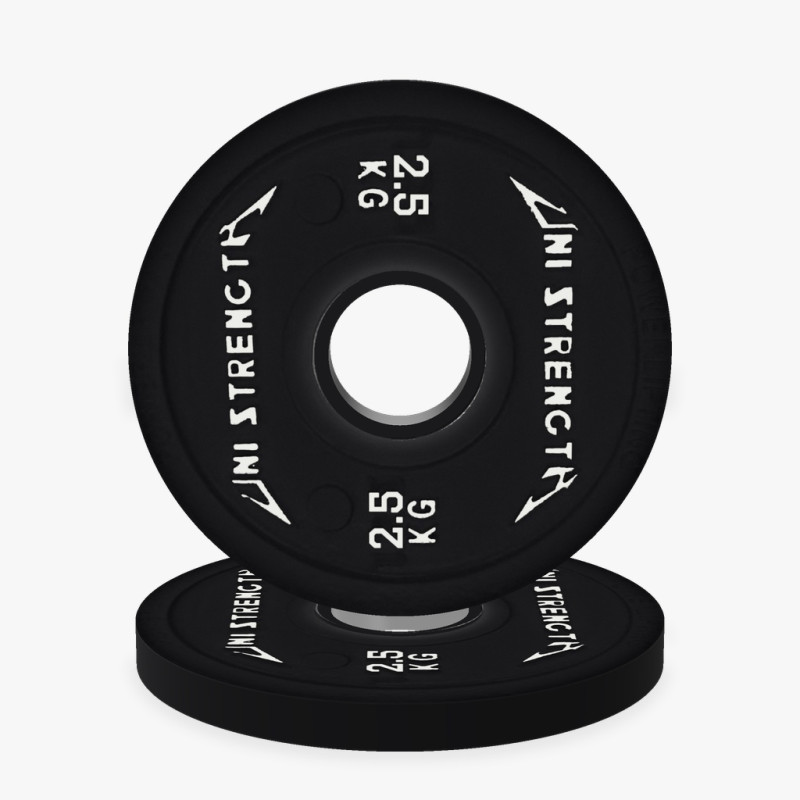 Disco calibrato UF 25 kg rosso Uni Strength, vista a 55°