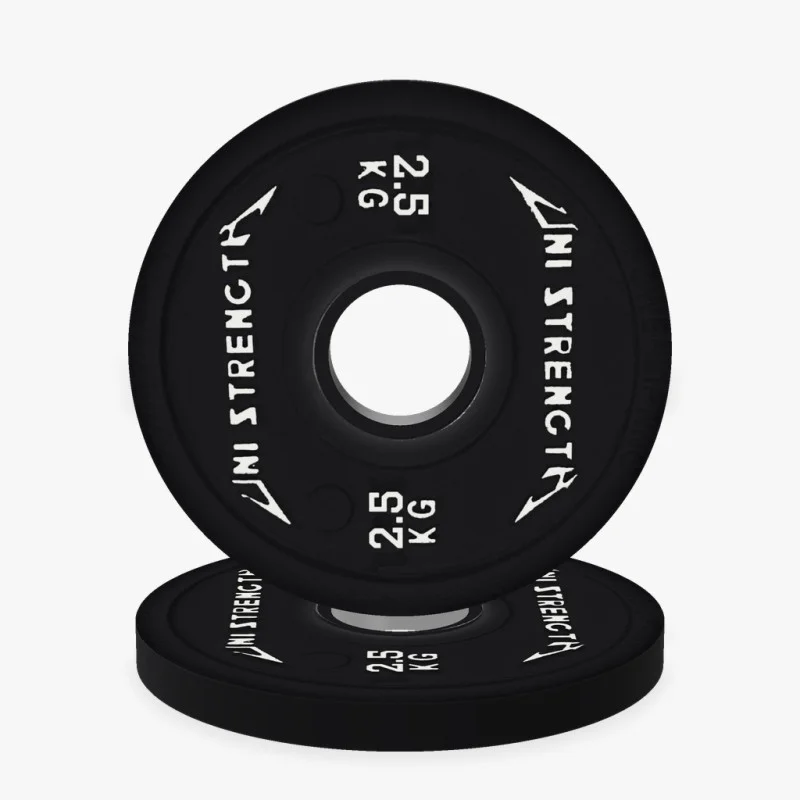 Disque calibré UF 25 kg rouge Uni Strength, vue à 55°