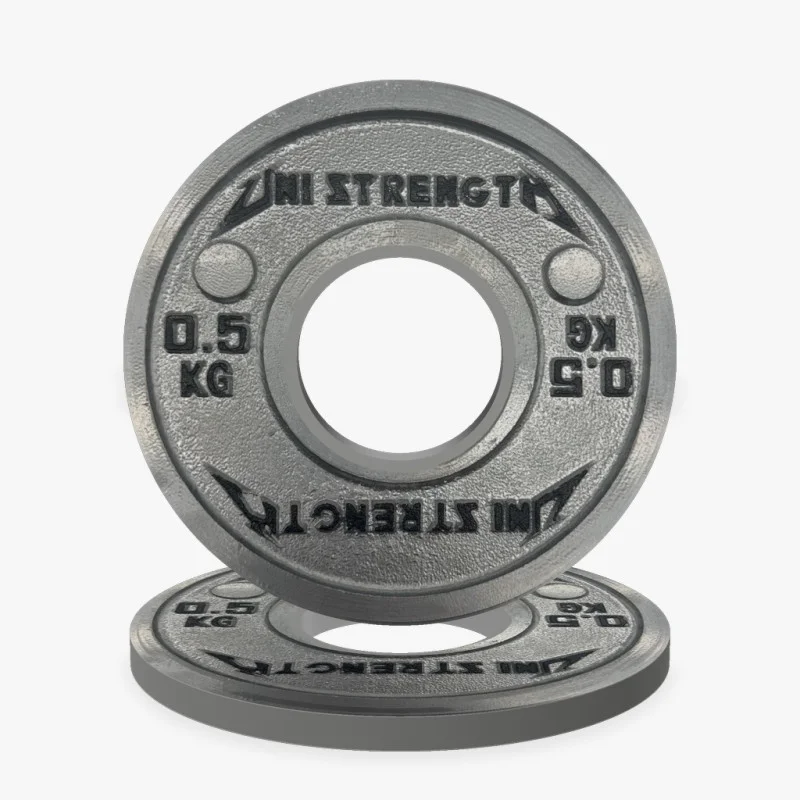 Disque calibré UF 25 kg rouge Uni Strength, vue à 55°