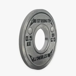 Disque calibré UF 25 kg rouge Uni Strength, vue à 55°