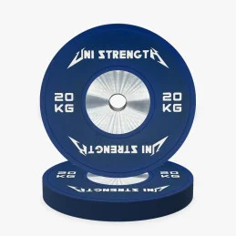 Bumper de compétition 20 kg bleu Uni Strength, vue de face
