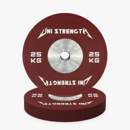 Bumper de compétition 25 kg rouge Uni Strength, vue de face