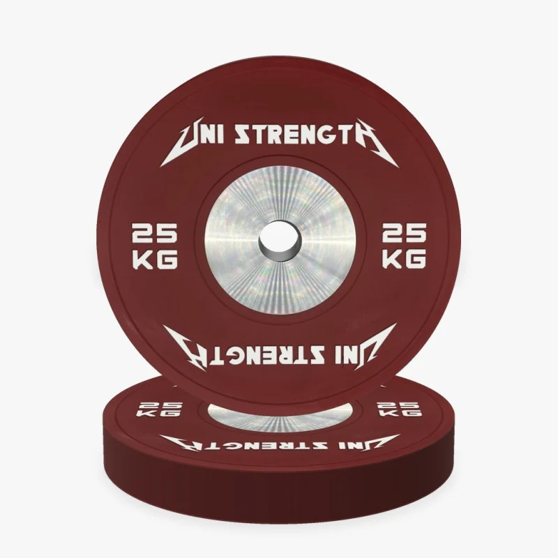 Bumper de compétition 25 kg rouge Uni Strength, vue à 55°