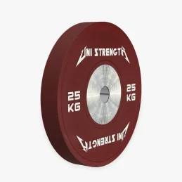 Bumper de compétition 25 kg rouge Uni Strength, vue à 55°