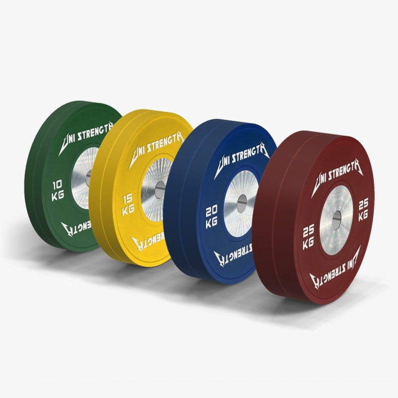 Set de bumpers de competición 140 kg Uni Strength (10, 15, 20 y 25 kg x2)