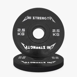 Poids olympique de précision 0,25 kg rouge Uni Strength, vue à 55°