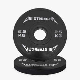 Uni Strength 0.25 kg red precision olympic plate, 55° view
