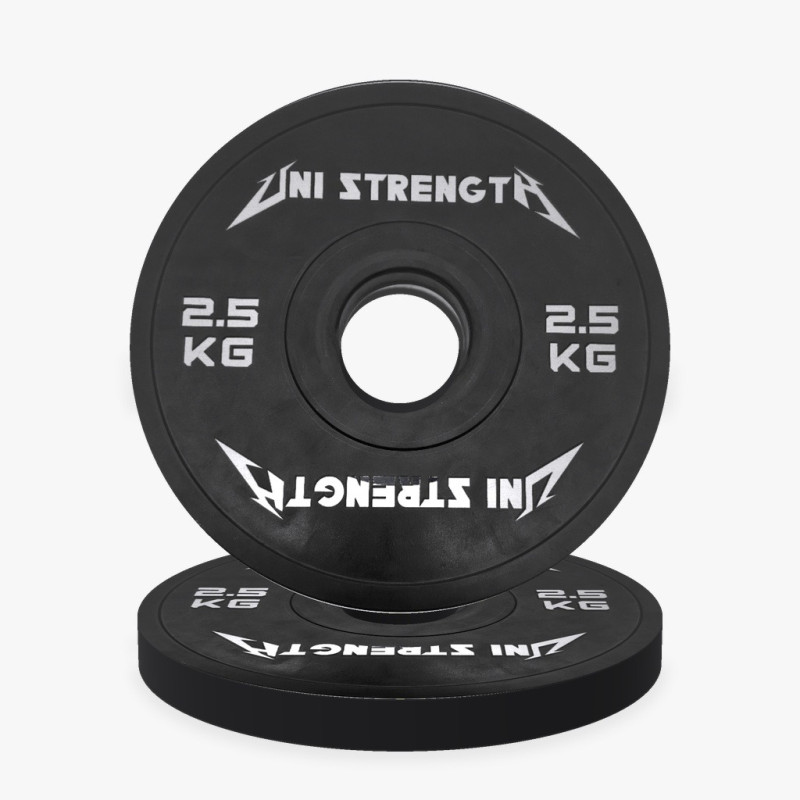 Disco olímpico de precisión 0,25 kg rojo Uni Strength, vista a 55°