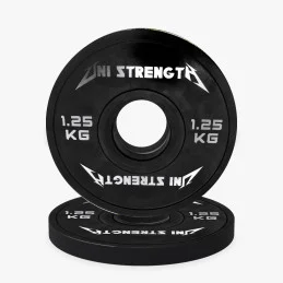 Poids olympique de précision 0,25 kg rouge Uni Strength, vue à 55°