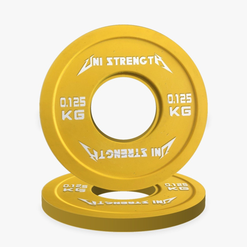 Uni Strength Präzisions-Hantelscheibe 0,25 kg rot, 55° Ansicht