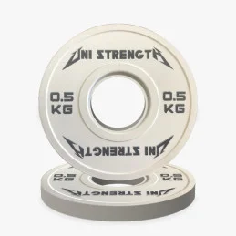Poids olympique de précision 0,25 kg rouge Uni Strength, vue à 55°