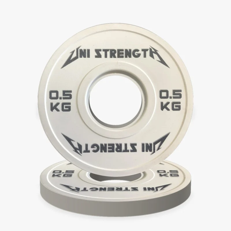 Poids olympique de précision 0,25 kg rouge Uni Strength, vue à 55°