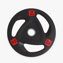 Olympische Tri-Grip-Gummischeibe 20 kg, Vorderansicht