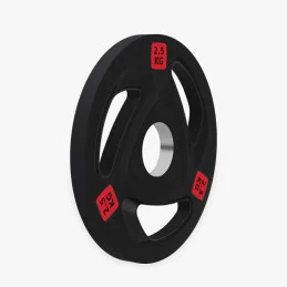 Disco olimpico in gomma tri-grip 2,5 kg, vista frontale