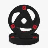 Disque olympique caoutchouc tri-grip 10 kg, vue de face