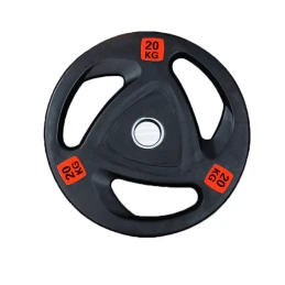 Set disques olympiques caoutchouc tri-grip 267,5 kg