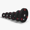 Set disques olympiques caoutchouc tri-grip 107,5 kg