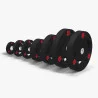 Set disques olympiques caoutchouc tri-grip 147,5 kg