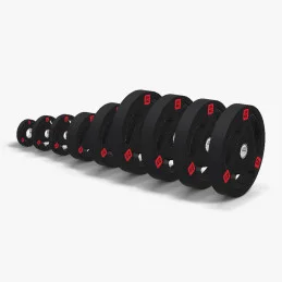 Set disques olympiques caoutchouc tri-grip 227,5 kg