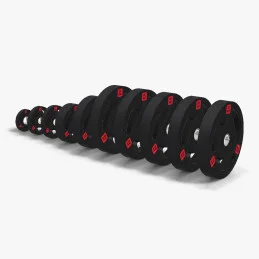 Set disques olympiques caoutchouc tri-grip 267,5 kg